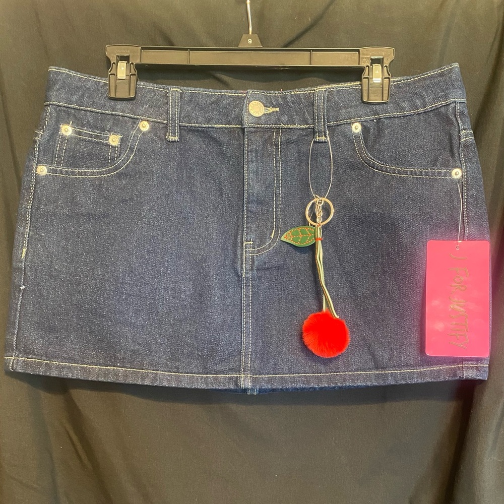 J for Justify Indigo Denim Mini Skirt